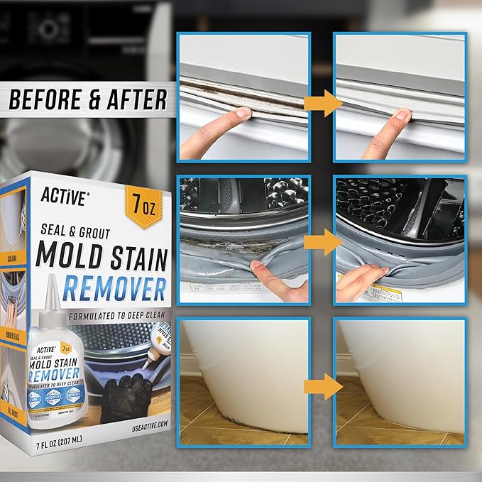 ACTIVE Mold Stain Remover Gel and RV Holding Tank Digester Treatment - Includes 7oz Mold Stain Remover and 32oz RV Black Tank Treatment