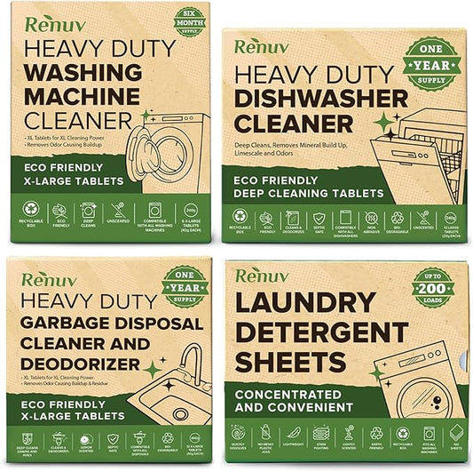 Renuv Washing Machine, Dishwasher, Garbage Disposal and Laundry Sheets - Huge Savings!