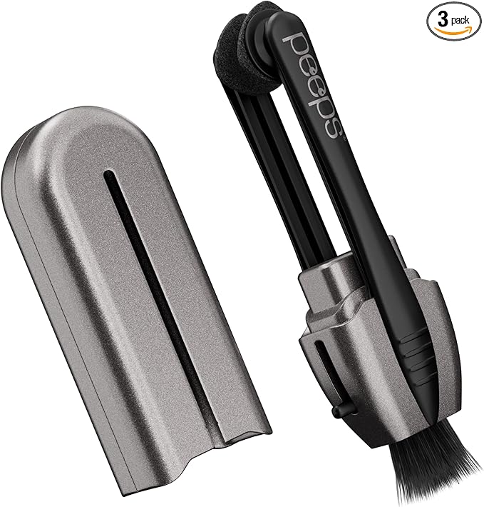 Peeps Glasses Cleaner - for Eyeglasses, Reading Glasses, and More - Lens Cleaner with Carbon Microfiber Tech-Electroplated Silver-1 Count (Pack of 1)
