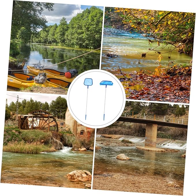 LIOOBO 3sets Telescopic Aluminum Pool Catching Skimmer Deep Nets for Cleaning Swimming Pools Ponds and Spas and Convenient Design