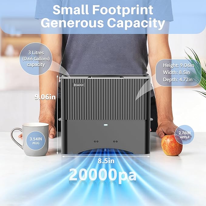 Keenhot Touchless Vacuum Automatic Dustpan - 20Kpa Suction Ultra Fast & Powerful Hair Vacuum for Sweeping Salons Pet Hair Food Dirt Home Kitchen, Compact Space-Saving Electric Canister Vacuum Cleaner
