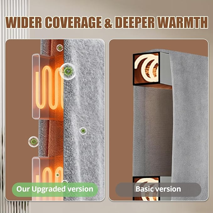 R FLORY Heated Towel Rack for Bathroom, 6 Bar Wall Mounted Towel Warmer Rack Flat with Timer & Temperature, Electric Towel Heater with LED Display Screen, Plug-in,Matte Black