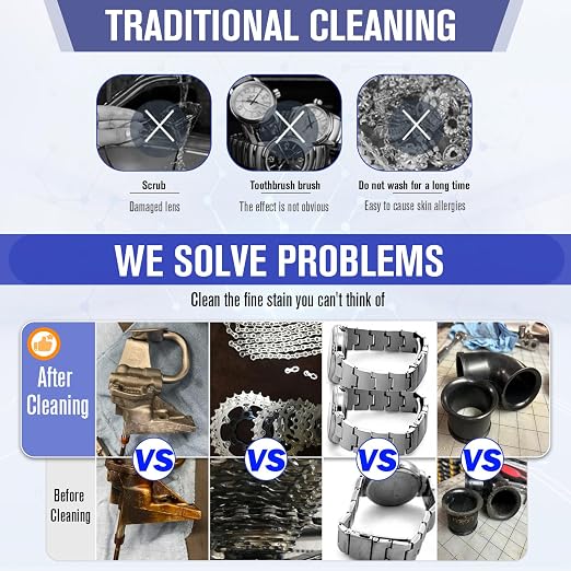 Heated Ultrasonic Parts Cleaner 3L Industrial Ultrasonic Carburetor Cleaner Machine with Digital Timer, Ultrasonic Parts Cleaner Automotive for Coin Dental Watch Cleaning, 110V