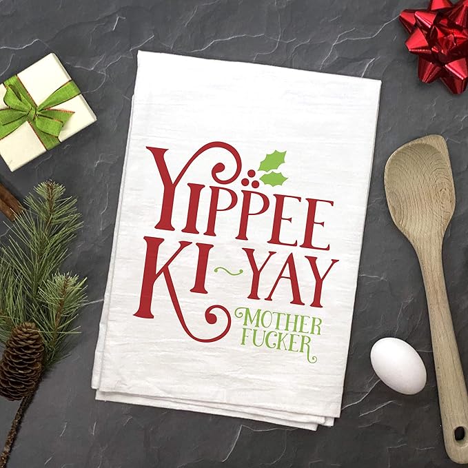 Yippee Ki Yay Funny Holiday Movie Kitchen Hand Towel