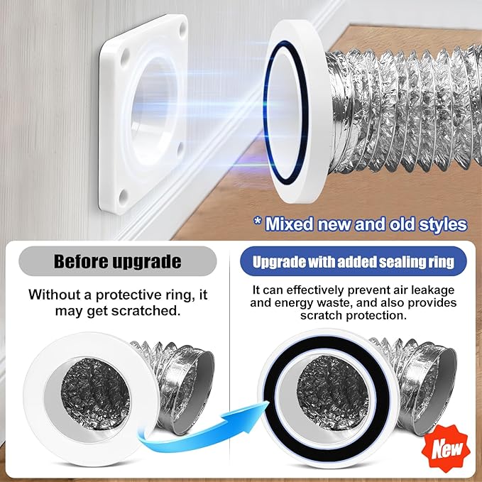 Magnetic Dryer Vent Coupling Strong Magnetic Self-connection，Suitable for Confined Paces Magnetic Dryer Vent Coupler with 4 inch Hose,Magnetic Dryer Vent Connector Kit Easy to Connect（WHITE)