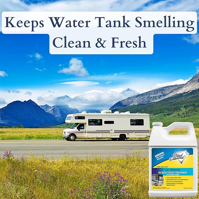 Black Diamond Stoneworks GET SERIOUS RV,Boat,Camper Chemical Toilet Holding Tank Treatment&Deodorizer.Works Faster Than Tablets or Packs in Grey&Black Water. Concentrated with Stress Relief Fragrance