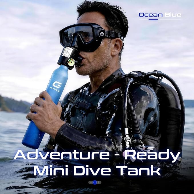 GOYOJO Mini Scuba Tank, Portable Diving Lung Air Tank with DOT Certified, Refillable Emergency Backup Pony Bottle for Snorkeling, Underwater Breathing, Training