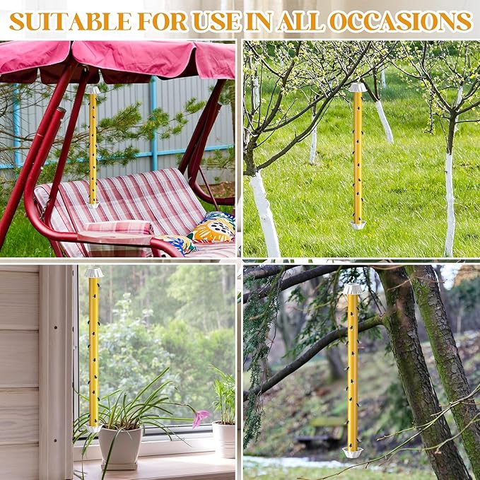 16 Pcs Sticky Fly Trap for Outdoor Indoor 23.6 x 2.6 Inch Lasting Adhesive Fly Trap with Hanging Hook Wasps Gnats Bugs Insects Moths Fruit Flies Mosquitoes Spiders Fleas