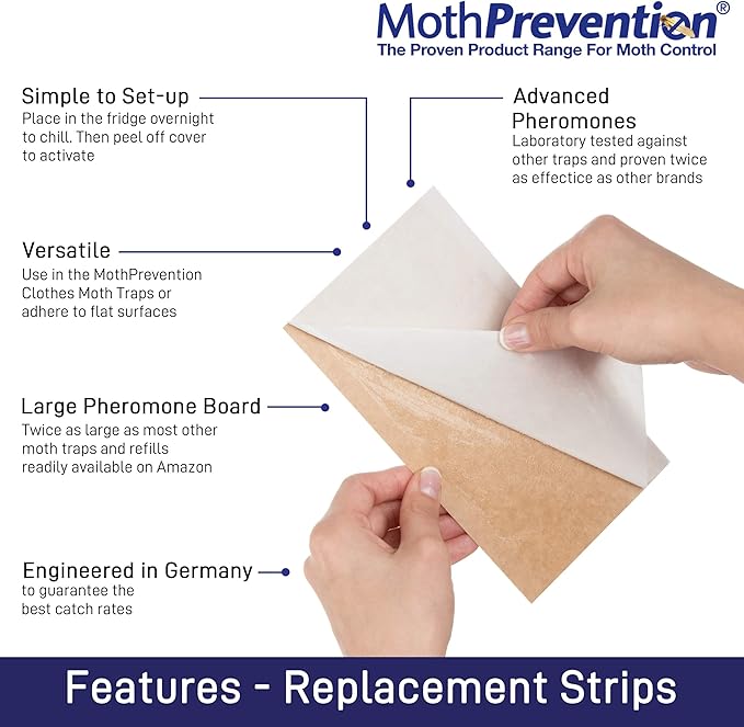 Clothes Moth Refills and Pantry Moth Trap Set - 6 Refills for Clothes Protection & Pack of 6 Pantry Traps - for Homes & Kitchens