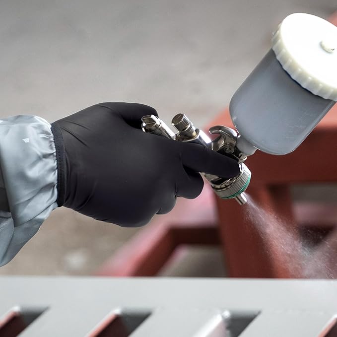 Schneider Black Nitrile Exam Gloves, 5 Mil Disposable Gloves, Latex Free & Powder Free, for Medical, Cleaning, Food Prep