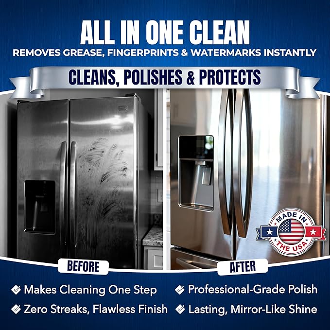 Sheila Shine Stainless Steel Cleaner and Polish (1 Gallon) – Cleans, Polishes & Protects Kitchen Appliances, Refrigerators, Sinks, Ovens & Grills – Stainless Steel Polish and Cleaner