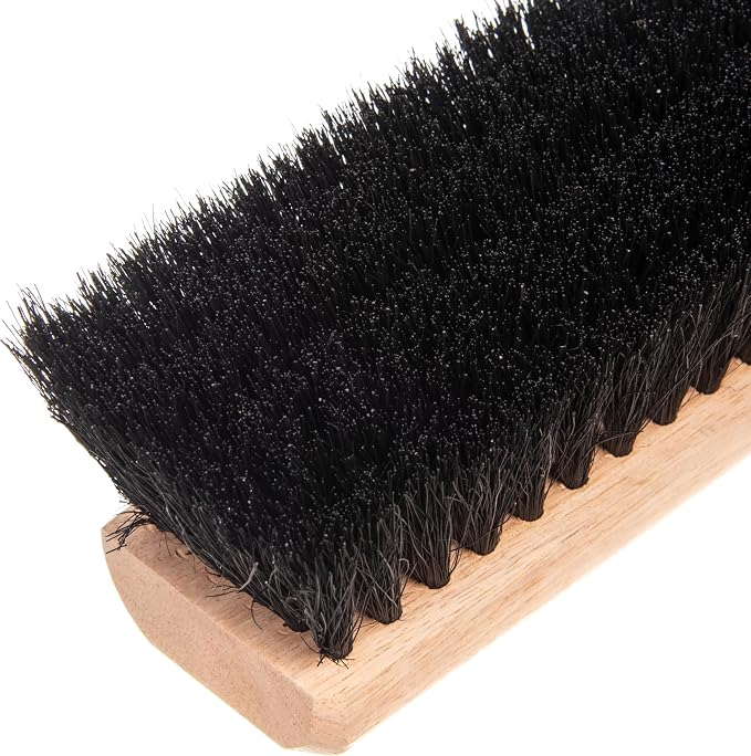 SPARTA Flo-Pac Floor Sweep with Natural Tampico Bristles, Heavy Duty Broom Head for Indoor and Outdoor Use on Rough Surfaces, 36" Long, Black