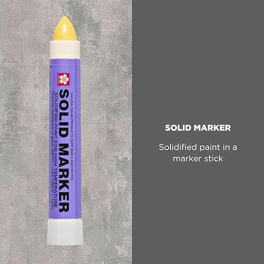 Sakura Solid Paint Markers - Permanent Marker Pens - Window, Wood & Glass Marker - Yellow Paint - 12 Pack