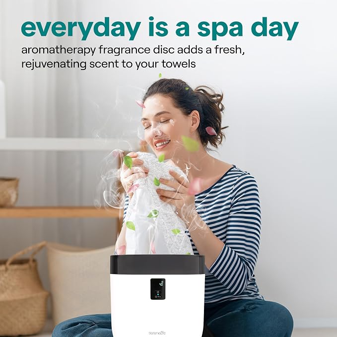 Serenelife Counter Towel Warmer, Luxury Towel Warmer Bucket, Towel Warmer for Bathroom, Auto Shut Off, Fits Oversized Towels, Bathrobes, Blankets, PJ's and More