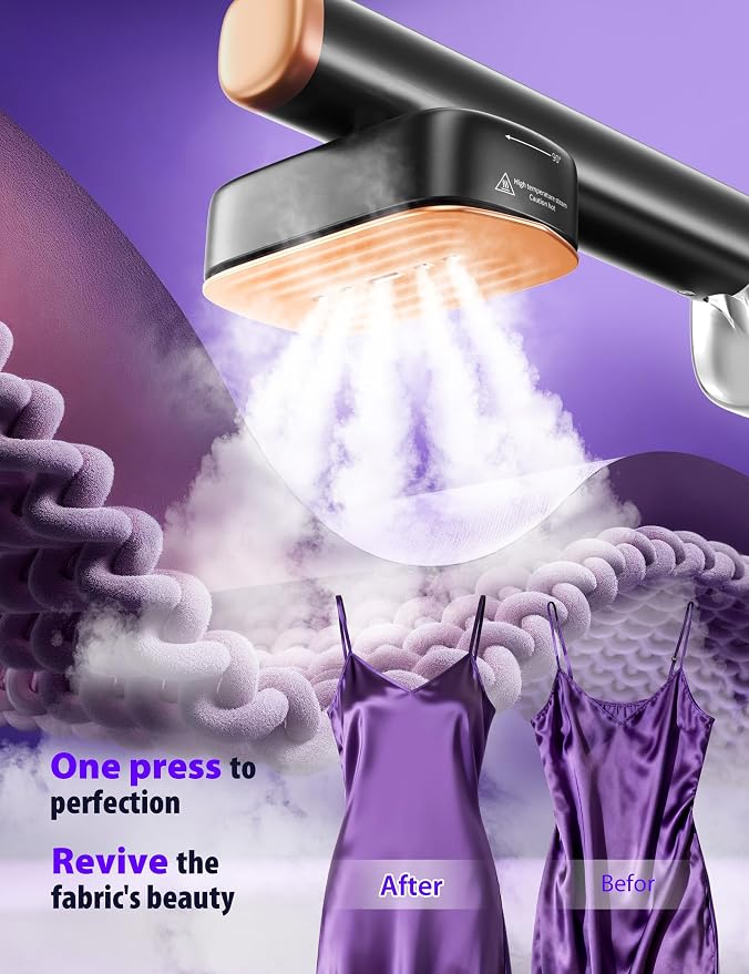 Sundu Steamer for Clothes,1200W Portable Travel Steamer&Iron 180ml Black | Compact 15s heat-up, 180ml tank, 35min powerful steam, 4 Modes , includes gloves,Quick wrinkle removal for travel & home.