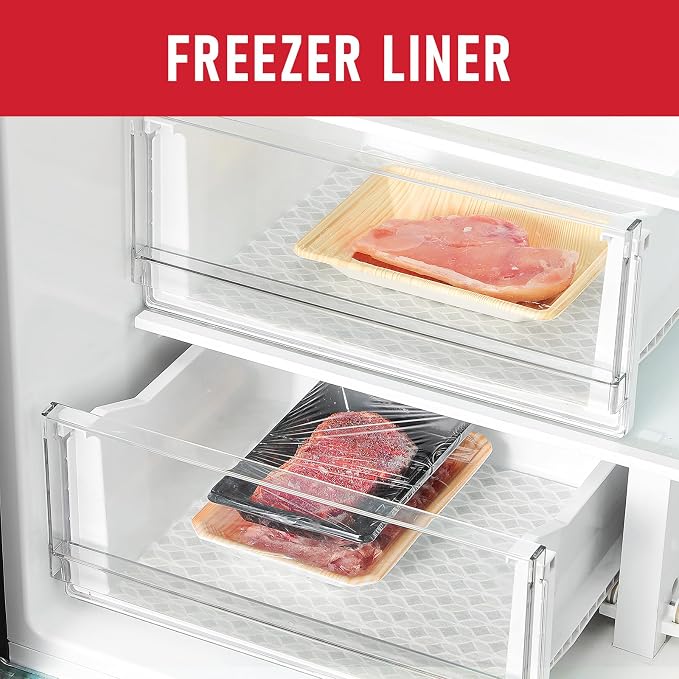Cooyes Refrigerator Liners 17.7" x 360", Absorbent Strong Grip Fridge Mats Machine Washable, Non-Adhesive Refrigerator Shelf Liner for Fridge Bins & Kitchen Cabinets, Gray