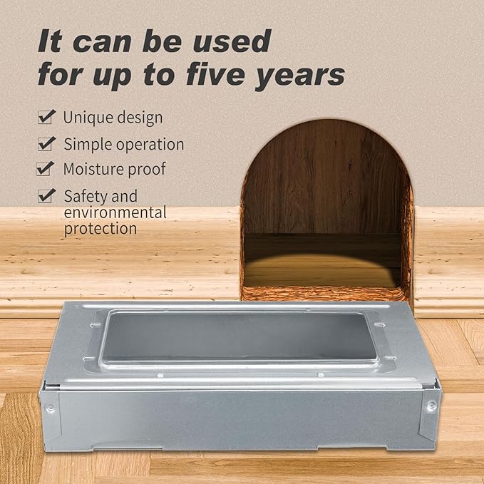 Qualirey 4 Pack Multi Catch Mice Trap Clear Top Humanized Mouse Trap Rodent for Indoor Outdoor Rat Control Pet and Security (6.3 Inch,Silver)