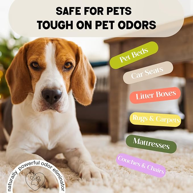 Merry & Gold Carpet Deodorizer & Freshener Powder | 16 oz (2 Pack) Grapefruit + Vanilla | Pet Odor Eliminator for Strong Odors & Pet Urine | Safe for Homes with Pets | Made in USA
