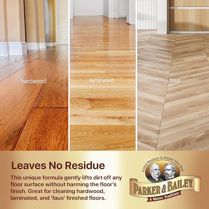 Parker & Bailey Floor Cleaning Kit – Wood Floor Cleaner 64oz & 22oz + Tile & Stone Cleaner 32oz – Hardwood, Laminate, Marble, Granite, Quartz Surface Care Set