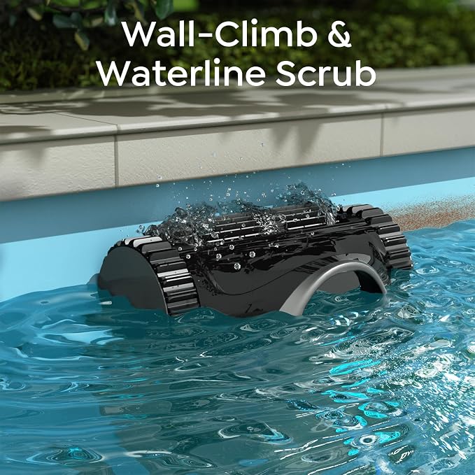 (2026 NEW) Brinbo Pool Cleaner Robot with Multi Cleaning Modes, Wall Climbing, Waterline Scrubbing, 2.5H Fast Charging, Tripe-Motor Strong Suction, C1 Pool Vacuum for Inground Pools, Frosted Gray Blue