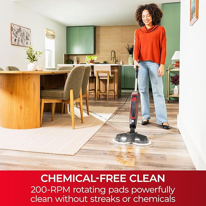 Kenmore SM2070 S300 Series Steam Spin Mop for Scrubbing and Sanitizing | 2 Modes, XL Water Tank, Swivel Steering, LED Headlights, Powerful Corded Steam Cleaner for Floor Cleaning, Hardwood and Tile
