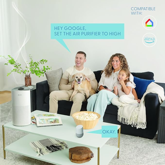 Air Purifier for Home Large Room Pets Up to 1800 Ft² - Smart WiFi & Voice Control True HEPA Air Purifier For Home Bedroom and Office, Smoke, Dust, Pet Dander, Pollen, Sleep Mode - Kery Plus