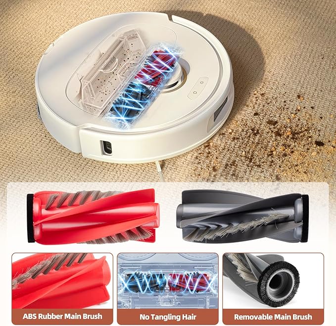 28 Pack Accessories for Roborock Qrevo S5V / Qrevo Curv/Qrevo Curv S5X / Qrevo Edge Vacuum Robot, Replacement 4 Main Brush 6 Mop Pads 6 Dust Bag 6 Sidebrush 4 Filter 1 Cleaning Brush 1 Screwdriver