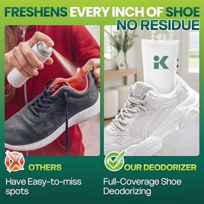 4-Pack Unscented Shoe Odor Elimination, Powerful Shoe Freshener for Sneaker, Boot, Soccer Cleat, Reusable Shoe Odor Eliminator & Absorber, Odor Eaters for Shoes, Freshenes Gym Bag, Closet at Sourse