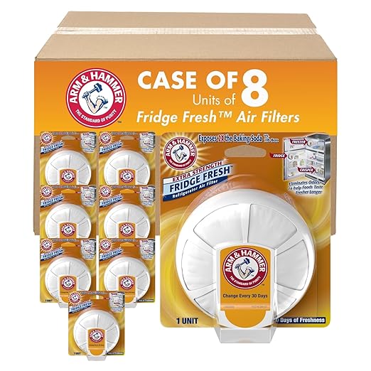 Arm & Hammer Fridge Fresh Air Filter, Professional, 1ct (Pack of 8)