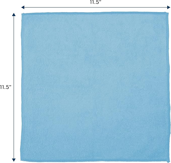 S&T INC. Microfiber Cleaning Cloth, Bulk Microfiber Towel for Home, Reusable and Lint Free Cloth Towels for Car, Light Blue, 11.5 Inch x 11.5 Inch, 25 Pack