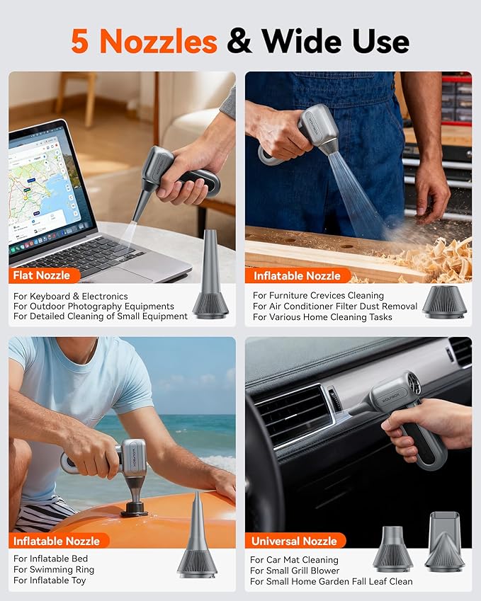 WOLFBOX MF70 Compressed Air Duster and Hard Carrying Case