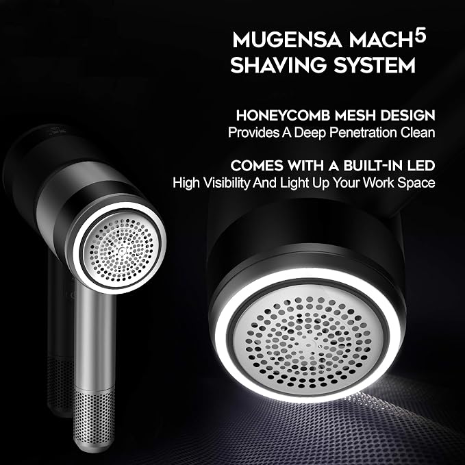 Fabric Shaver Lint Remover Clothes and Furniture - 5 Speeds - Removes Fuzz and Pilling - Bonus Lint Roller - Mugensa Mach5