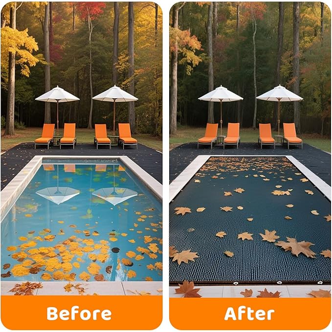 20x40 FT Pool Leaf Cover for Inground and Above Ground Rectangle Swimming Pools Durable Mesh Pool Cover with Grommets,Pool Leaf Net for Leaf Protection.