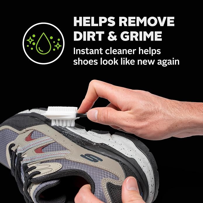 Sof Sole x Skechers Shoe Care Kit – All-in-One Shoe Cleaning Kit with Sneaker Cleaner, Shoe Deodorizer, Waterproof Spray & Brush – 4 oz Bottles with Pump Sprayers – Shoe Care for Athletic Shoes