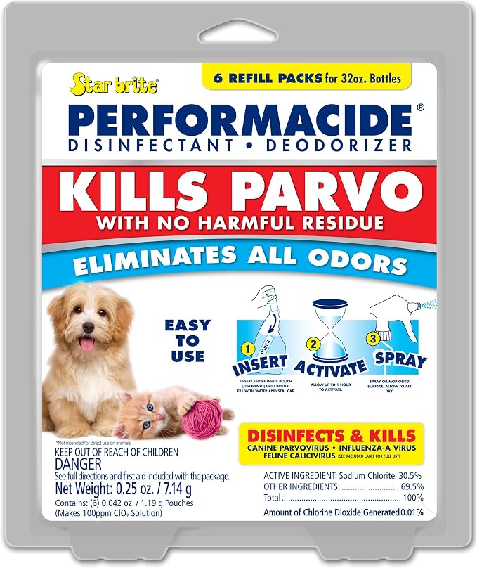 STAR BRITE Performacide 32 oz. Refill (6-Pack) – Kills Parvo Virus, Ideal for Veterinary Hospitals & Kennels