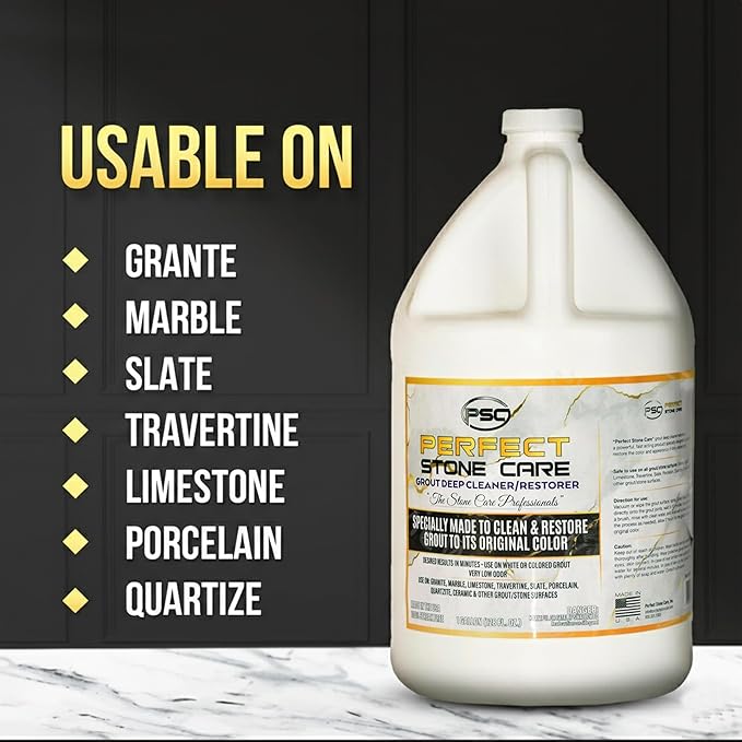 PSC Daily Natural Stone Cleaner Refill, Cleans and Degreases Marble, Granite, Limestone, and Tavertine, Safe Ingredients, Effective Formula - 128 oz