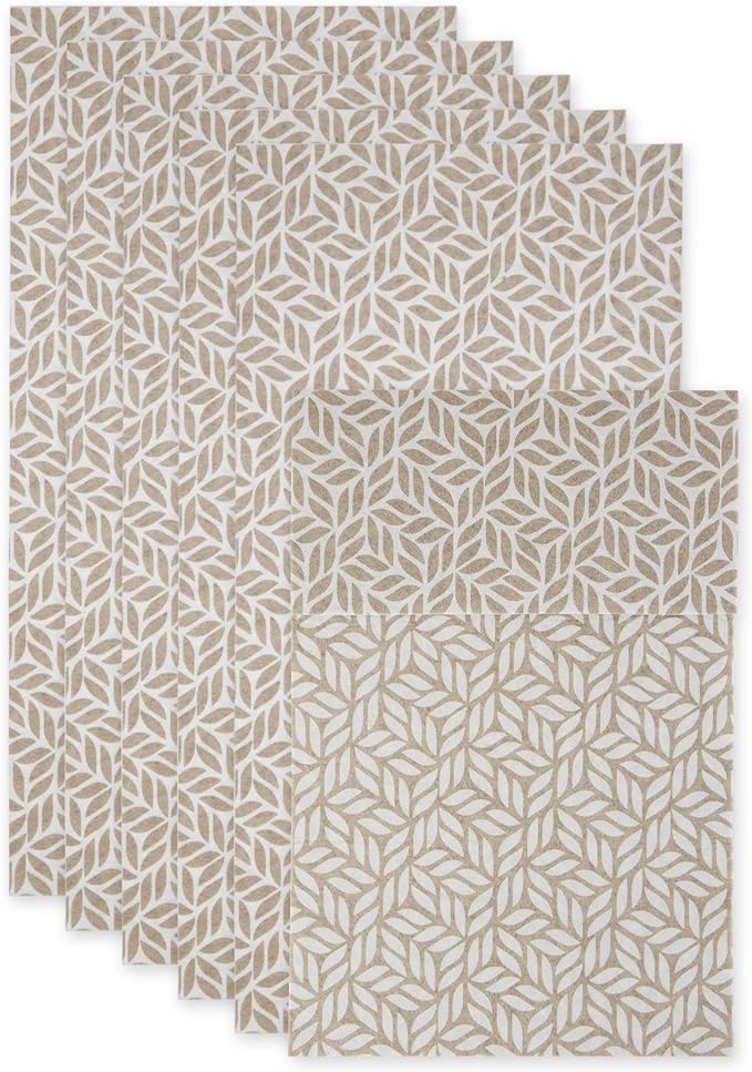 DII Fridge Liner Collection Non-Adhesive, Cut to Fit, 12x24, Stone Abstract Leaf, 6 Piece