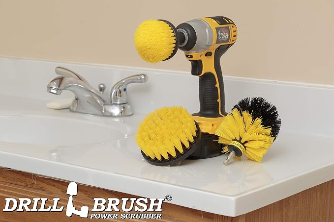 Toilet Bowl Cleaner - Toilet Brush - Bathroom Cleaner - Bathroom Drill Brush Set - Toilet Cleaner - Tile Floor Cleaner - Shower Cleaner Drill - Grout Cleaner- Bathroom Scrub Brush - Grout Tile Brush