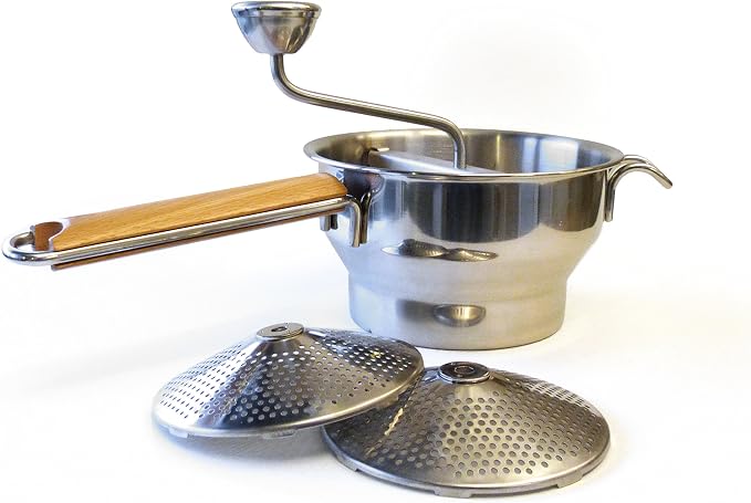 RSVP International Endurance Kitchen Tool Collection Stainless Steel Food Mill, 7.75" Diameter