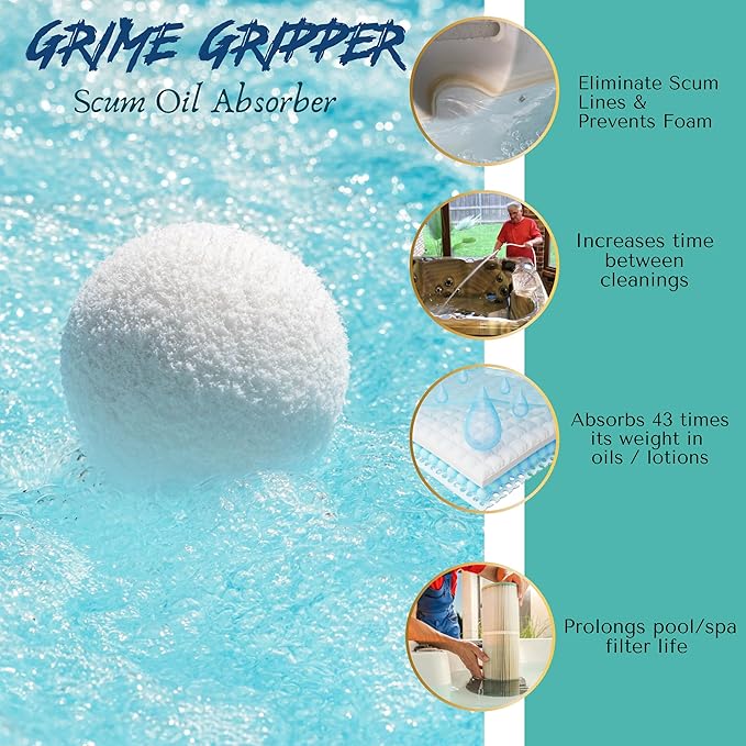 Hot Tub Scum Absorber Sponge – Spa Oil Absorber, Pool Scum Remover, Oil Absorbing Sponge for Hot Tub, Removes Lotions & Body Oils