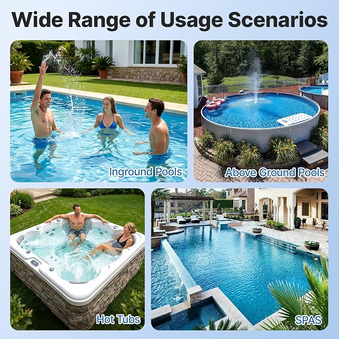 OGERY Pool Vacuum for Above Ground Pool, Up to 18.5GPM Flow & 50KPA Powerful Suction, 60Mins Runtime, Telescopic Pole Cordless Pool Vacuum for Inground Pools, Handheld Pool Vacuum for Spas/Hot Tubs