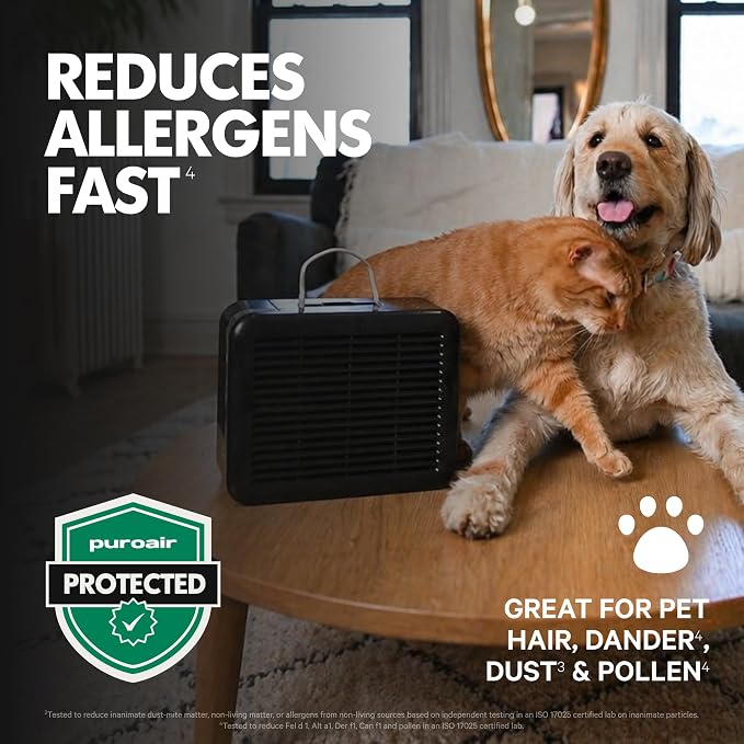 PuroAir Air Purifier 100i Smart HEPA Air Purifiers for Home Pets - Portable Small Air Purifier Filters up to 550 Ft² of Pollutants, Smoke, Pollen, Dust - Room Air Purifiers for Bedroom, Baby, Office