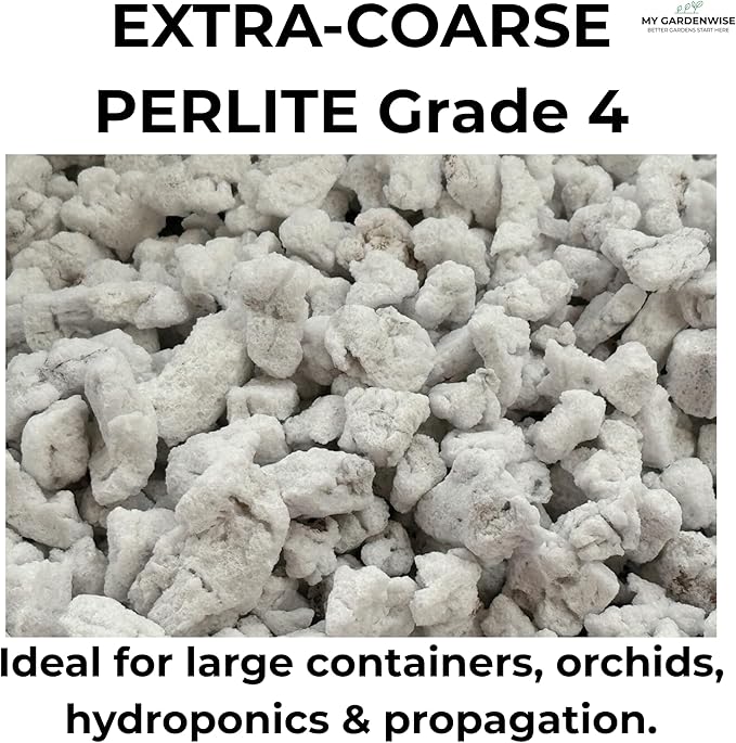 GARDENWISE Perlite for Plants, Extra Coarse Grade 4 Horticultural Perlite, Organic Perlite for Gardening Indoor & Outdoor, Made in USA (1 Quart)