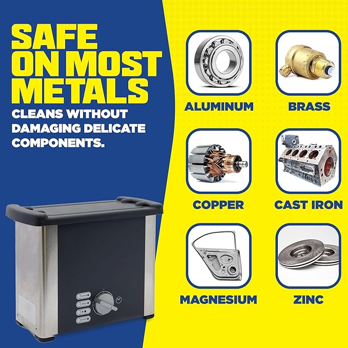 Durabasics [1 Gallon] Ultrasonic Cleaner Solution – Heavy-Duty Parts Cleaner & Carburetor Cleaning Solution – Perfect for Engine & Automotive Parts – Helps Remove Carbon, Grease – Safe on Most Metals