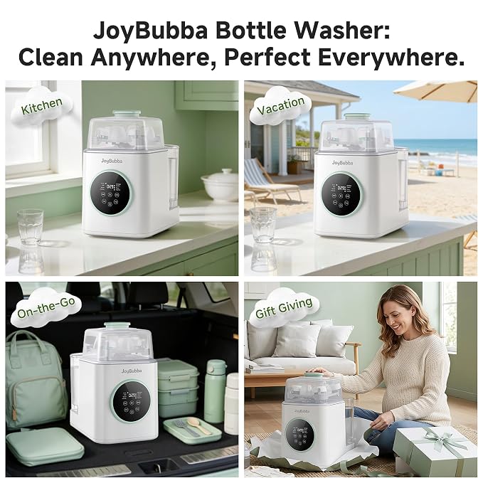 Baby Bottle Washer and Sterilizer with Dryer – 19-Min Fast All-in-One Machine for Baby Bottles, Pump Parts & Accessories, 3 High-Temp Sterilization Modes, 60 Cleaning Tablets