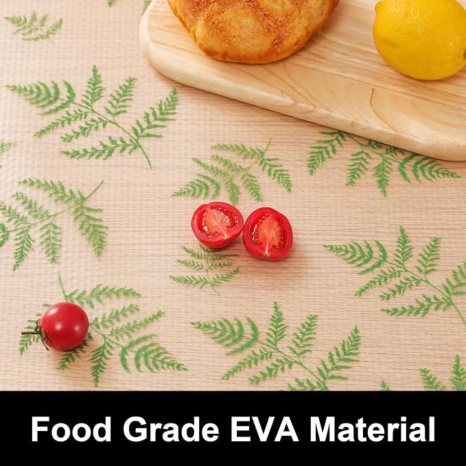 Cooyes Shelf Liners for Kitchen Cabinets Refrigerator Liners Waterproof & Oil-Proof Kitchen Cupboard Liner Drawer Mats EVA Material Non Adhesive Fridge Liner for Shelves（23.6" W x 236" L）