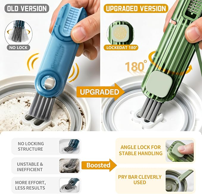 VIDONIO 4 in 1 Cup Lid Gap Cleaning Brush, Multifunctional Insulation Bottle Cleaning Tools, Mutipurpose Tiny Silicone Cup Holder Cleaner, Home Kitchen Cleaning Tools
