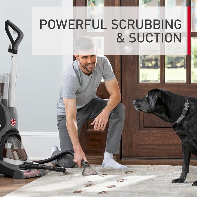 Hoover PowerDash Pet Advanced Compact Carpet Cleaner Machine, FH55050PC + 64 oz Everyday Carpet Cleaner Solution, Deep Cleaning Carpet Shampoo, AH31924