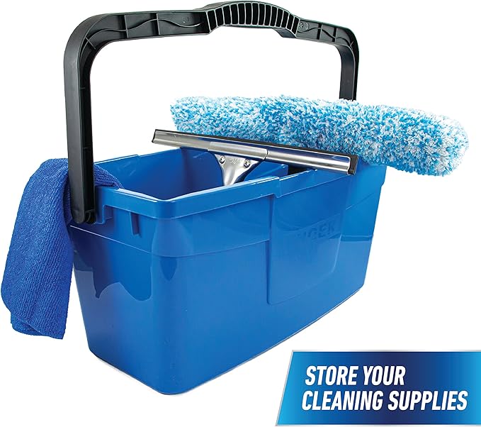 Unger Professional Streak-Free EasyGlide Glass Cleaner Concentrate, 1 Gallon & Professional 3 Gallon Bucket – Compact Cleaning Bucket