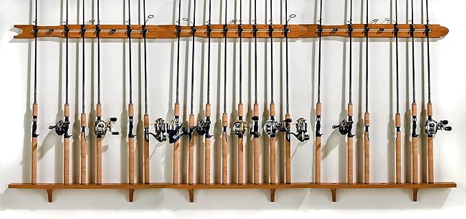 Old Cedar Outfitters Modular Wall Rack for Fishing Rod Storage, Holds up to 8 Fishing Rods